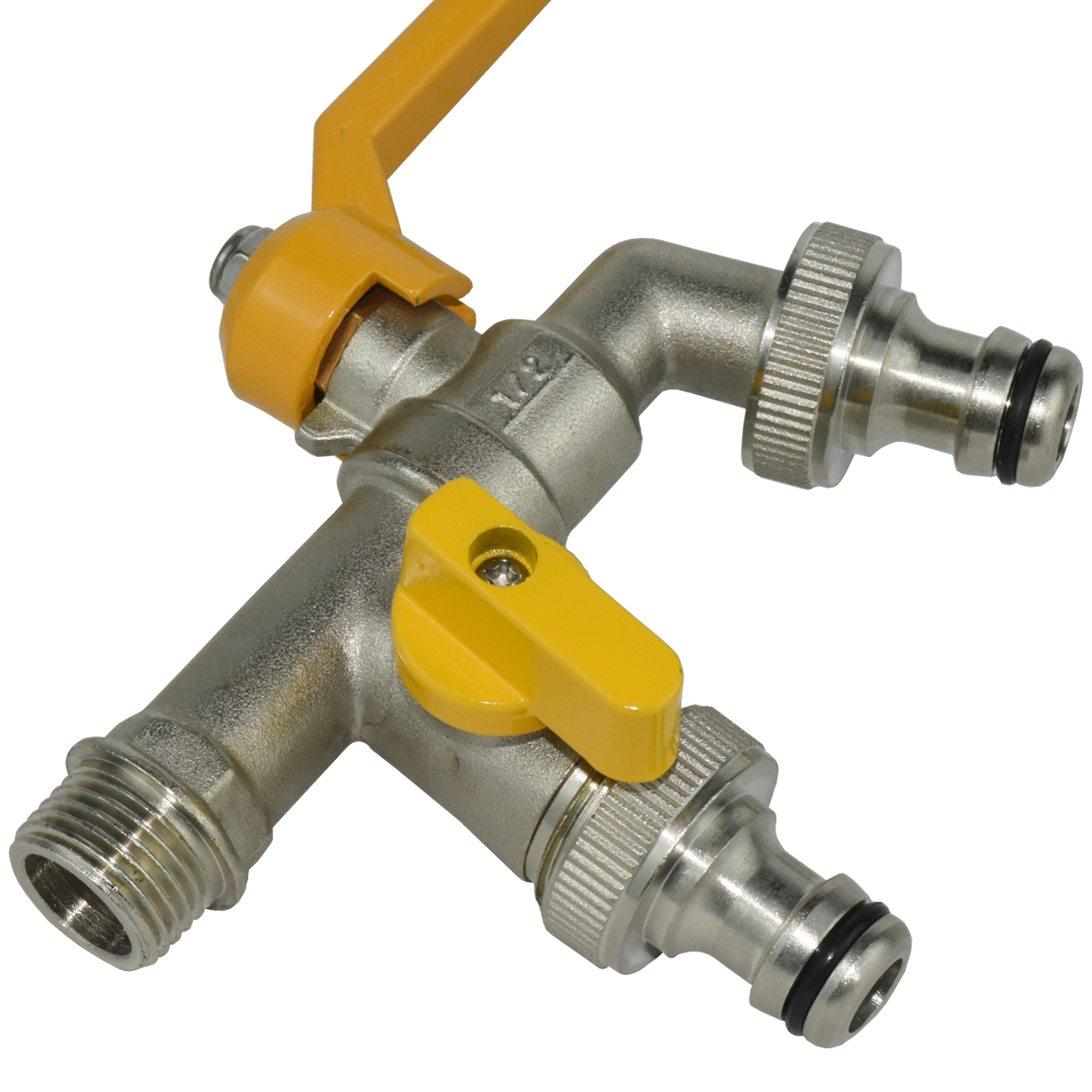 Tuinslang Kraan Adapter 1/2 ''IBC Watertank Connector 2-weg 1-weg Irrigatie Messing Kraan Gezamenlijke Vervanging Fitting Kogelkraan