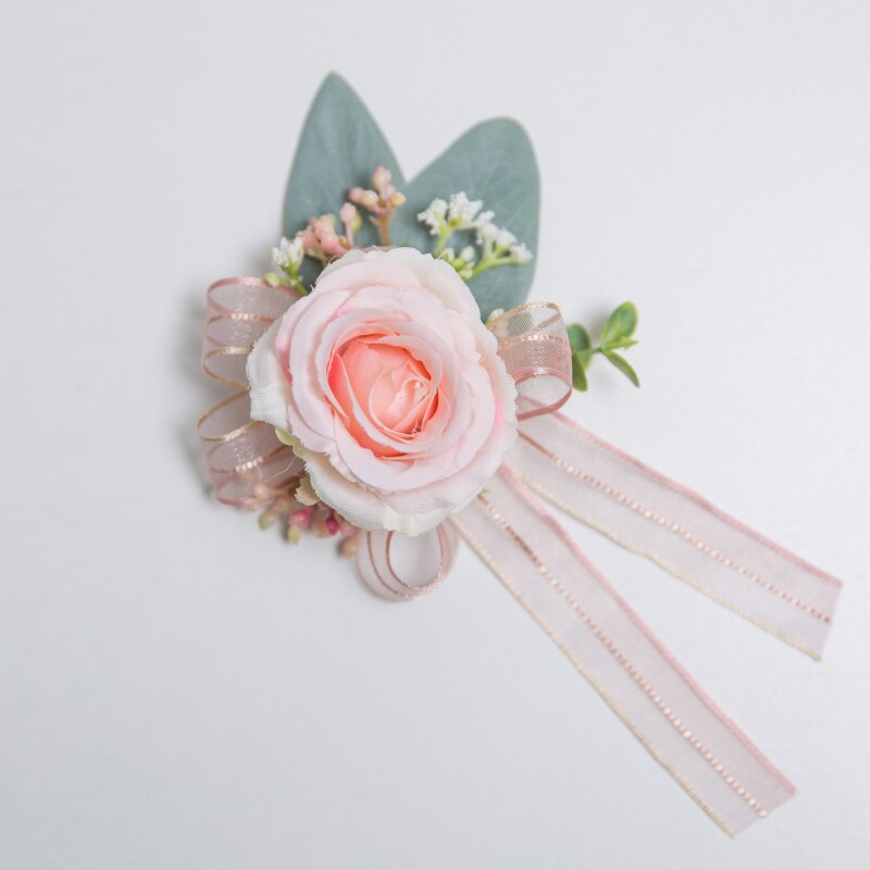 JaneVini romantique Rose Boutinnier mariage Corsages pour marié Pin groomsman artificielle boutonnière boutonnière fleurs Rose broche