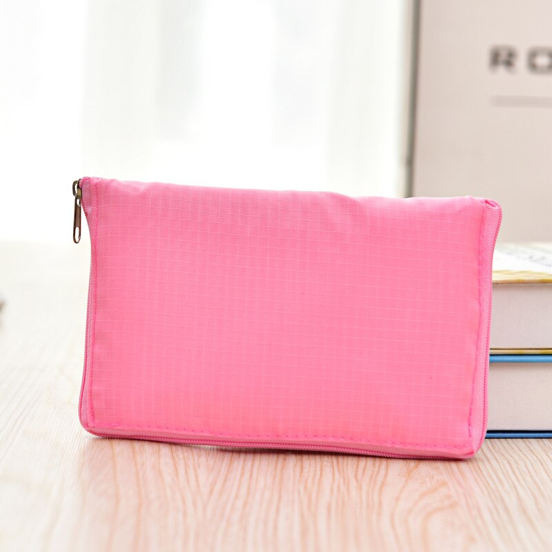 Herbruikbare Opvouwbare Boodschappentas Totes Eco Vriendelijke Shopper Draagbare Grote Capaciteit Schouder Handtassen Boodschappentassen Rits: Roze