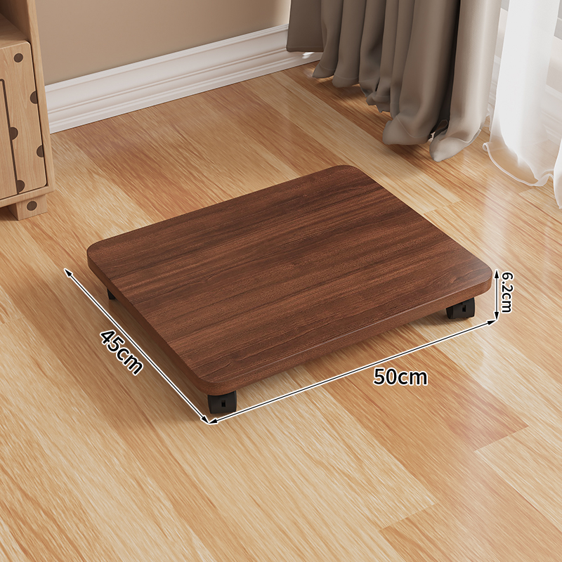 Mobile Storage Box Base with Casters Organizer Box Office Desk under Printer Universal Wheel Braet Kitchen Storage Ra: Walnut color-50*45*6.2cm