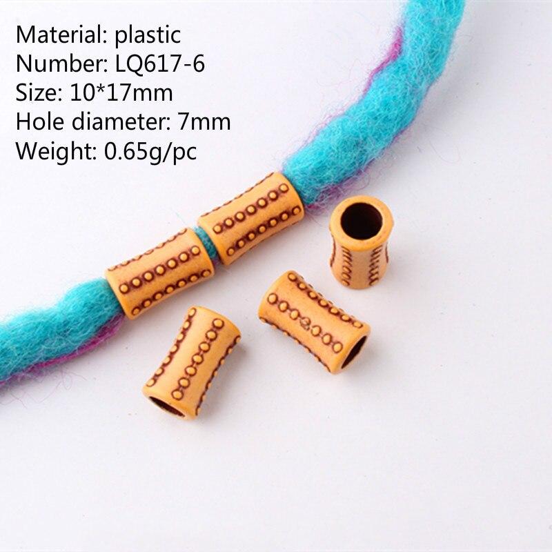 10 sztuk moda drewniane Retro warkocz strach blokada broda koralik z dużym otworem pierścień Tube narzędzie do modelowania akcesoria włosy plecione gumka do włosów: NO.6     10pcs