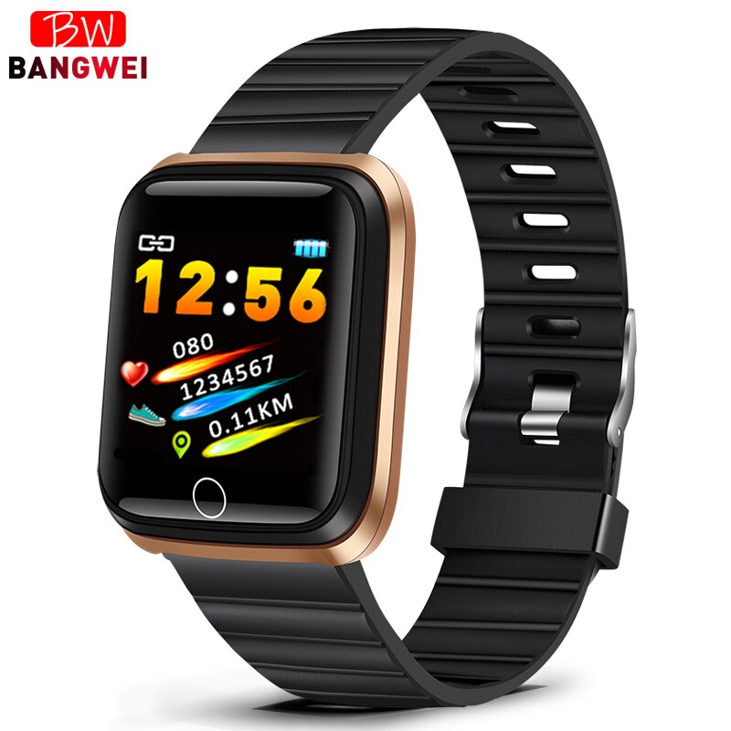 SmartWatch Männer frauen Herz Rate monitor Blutdruck Tracker Fitness tracker Sport Wasserdichte Intelligente uhr Für iPhone: gold black