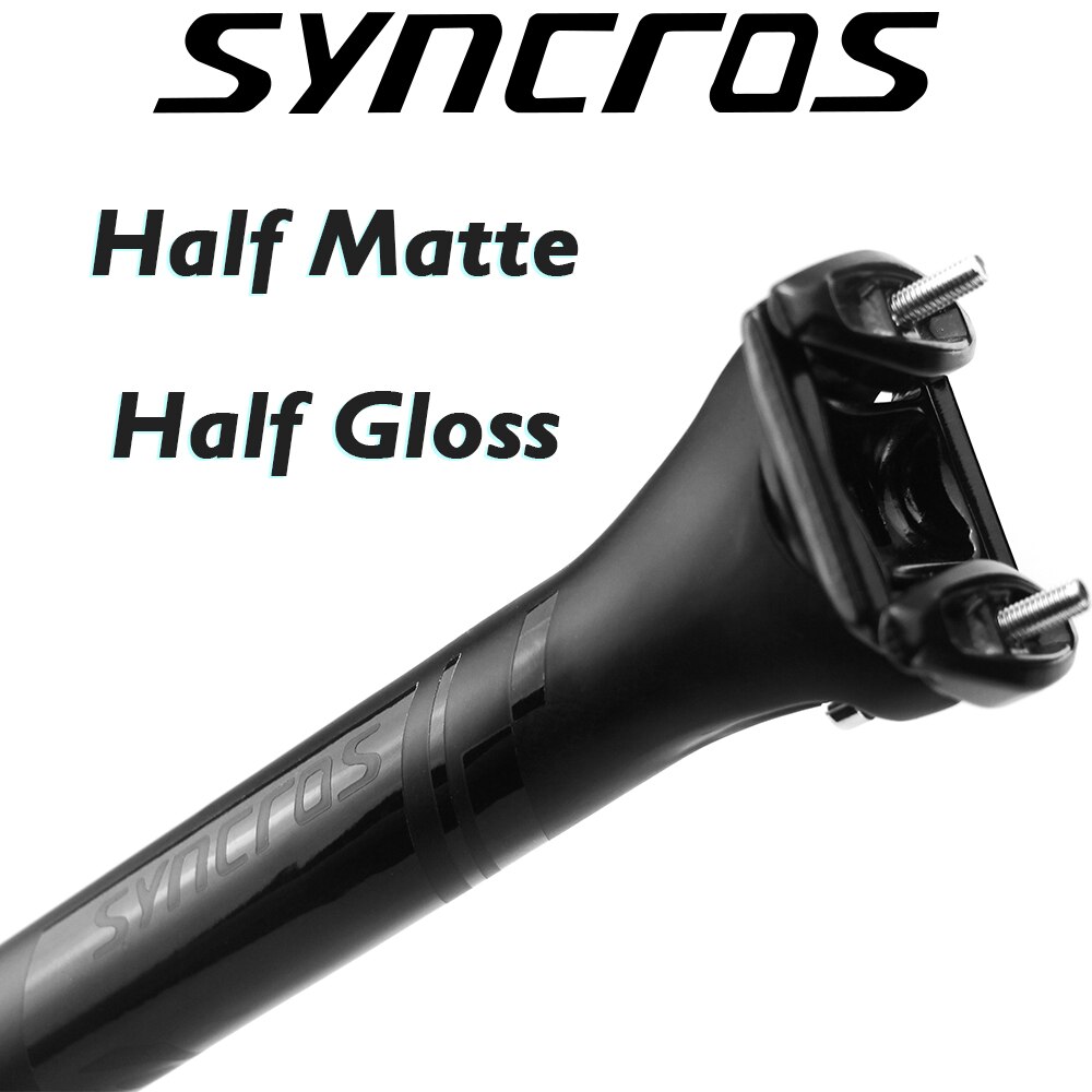 SYNCROS – tige de selle de vélo en Fiber de carbone mat, 27.2/30.8/31.6mm * 350/400mm, coussin de siège de vtt