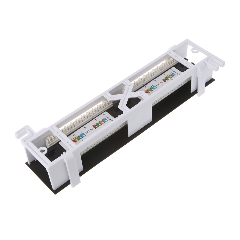 12 poort CAT5 CAT5E Patch Panel RJ45 Networking Wall Mount Rack Beugel