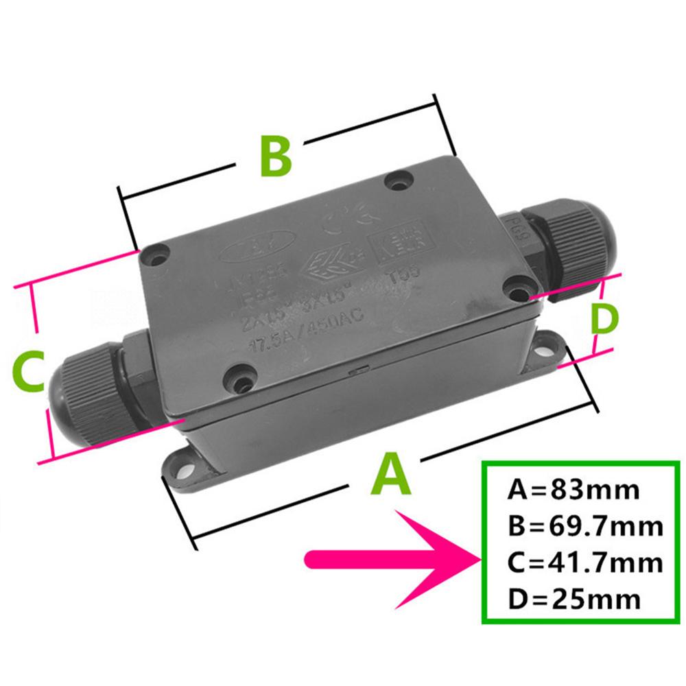 IP66 Two-way Waterproof Junction Box Waterproof Cable Box Outdoor Waterproof Junction Box
