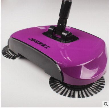 upgraded version of household hand push sweeper broom sweeping machine automatic integrated cleaning tool: Purple