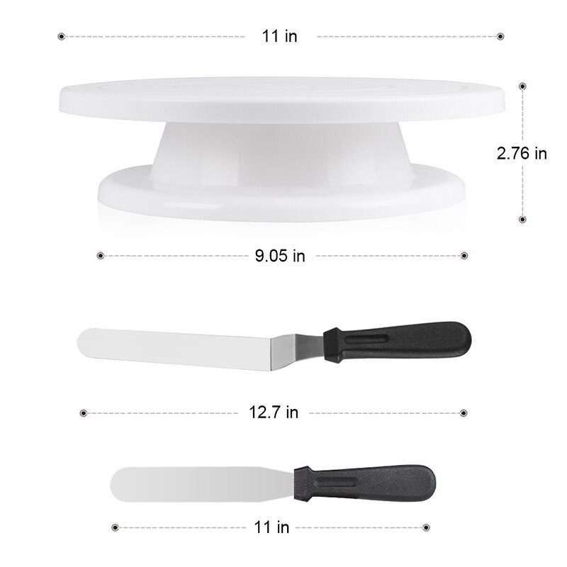 6 Stks/set Cake Turntable Stand Set Cake Decorating Kit Met Icing Spatel Icing Schraper Taart Staan Tafel Bakken Tools