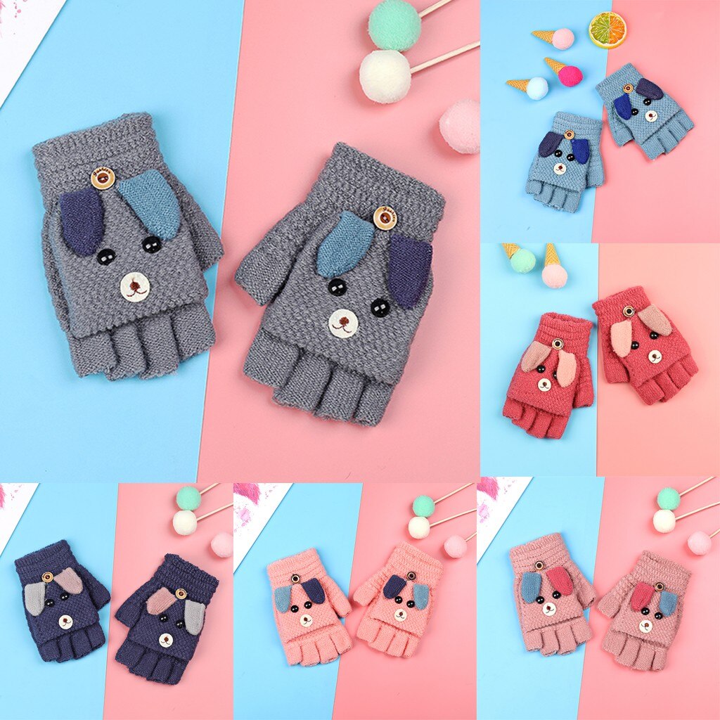 herbst Winter neue freundlicher Nette Fünf-Gefingert Samt Karikatur Warme Gestrickte Handschuhe Handschuhe gestrickte Winter handschuhe # O14