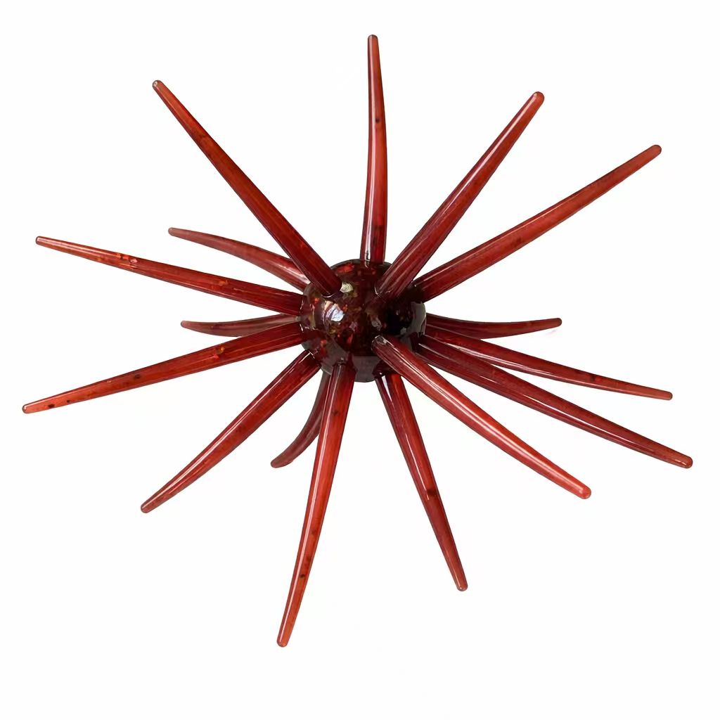 Coike Style Sea Urchin Soft Bait TPE Anti Tear Earth Lure Slow Fall Action Neko Rig Bass Fishing Lures Accessories: 150mm / Burgundy
