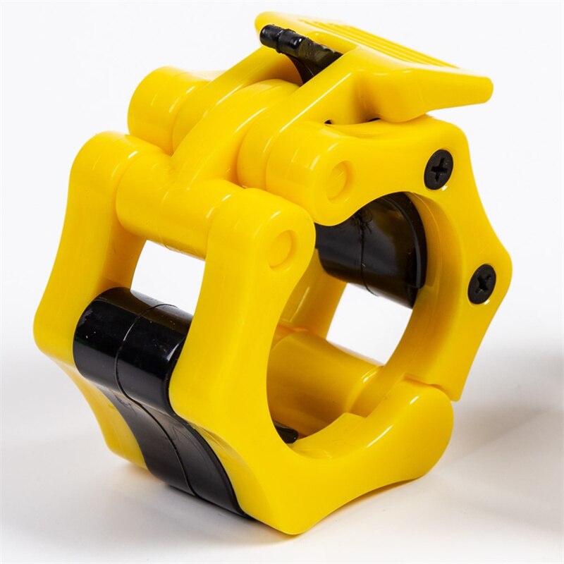 25/50mm Spinlock Barbell Collars Quick Release Barbell Clamps Olympic Weight Bar Clips for Weightlifting and Strength Training: 1 pcs yellow / 50MM