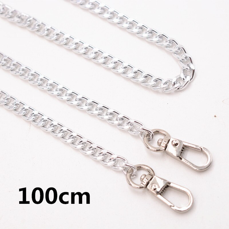 Correa de cadena de Metal para bolso de 40-160cm, accesorios de cadena de alunimium para bolso, piezas para mochilas, accesorios de repuesto DIY: 100cm silver