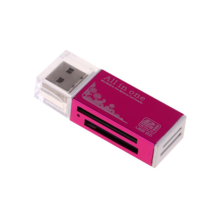4 in 1 kartenleser-adapter usb 2.0 multifunktionskartenleser für mmc/dv, ms duo/ms pro duo, micro ms  (m2)/  t-flash-karten: Rosa