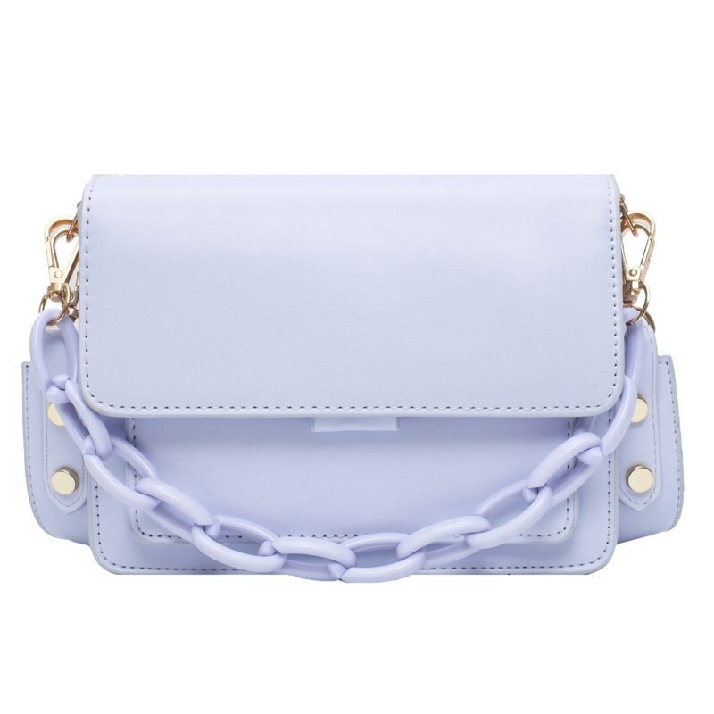 Atli Ketting Mini Pu Lederen Flap Tassen Voor Vrouwen Zomer Dame Schouder Handtas Vrouwelijke Mode Cross body Bag: Light Blue