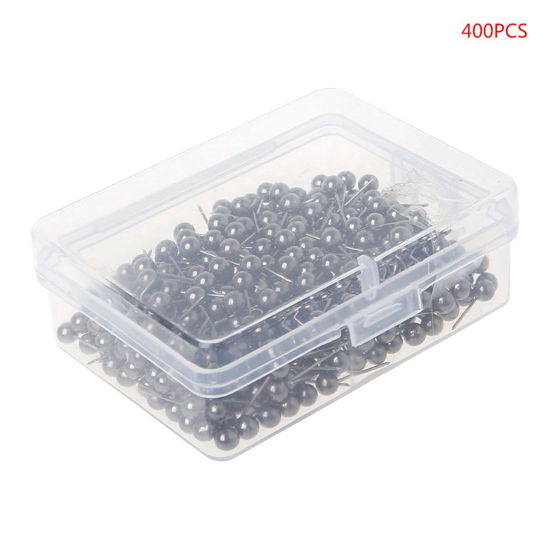Chinchetas de punta de acero con cabeza redonda de plástico, 400 Uds., chinchetas de pulgar de mapa, Pin, suministros escolares de oficina G92E: BGD