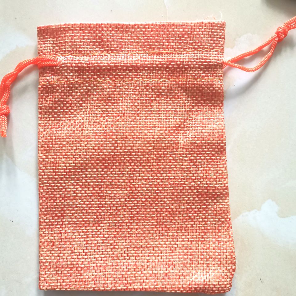 50pcs Small Natural Bags jewelry packing bags Jute Linen Drawstring Pouch Bag Handmade Wedding Party Jewelry Bags: 10x14cm / Orange