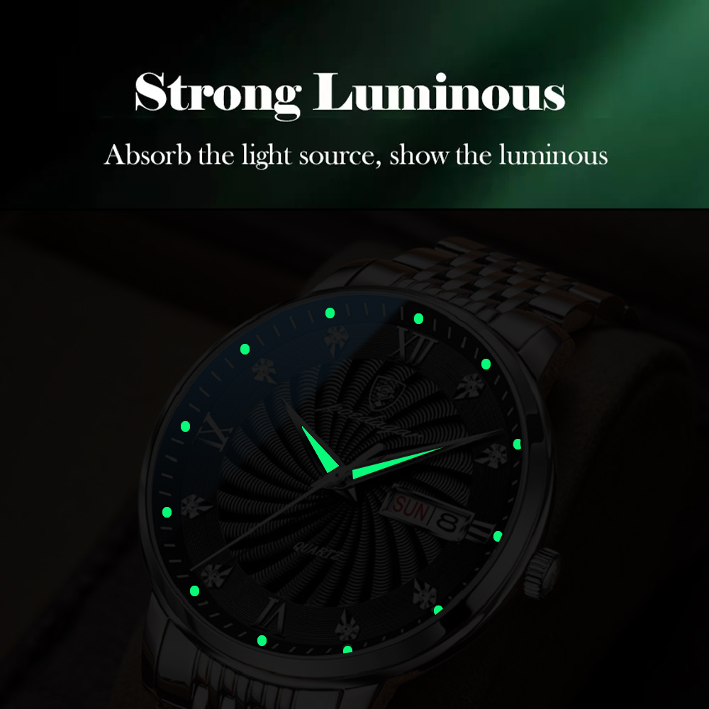 POEDAGAR Luxe Man Horloge Waterdicht Lichtgevende Datum Week heren Quartz Horloge Roestvrij Staal Mode Sport Heren Horloges