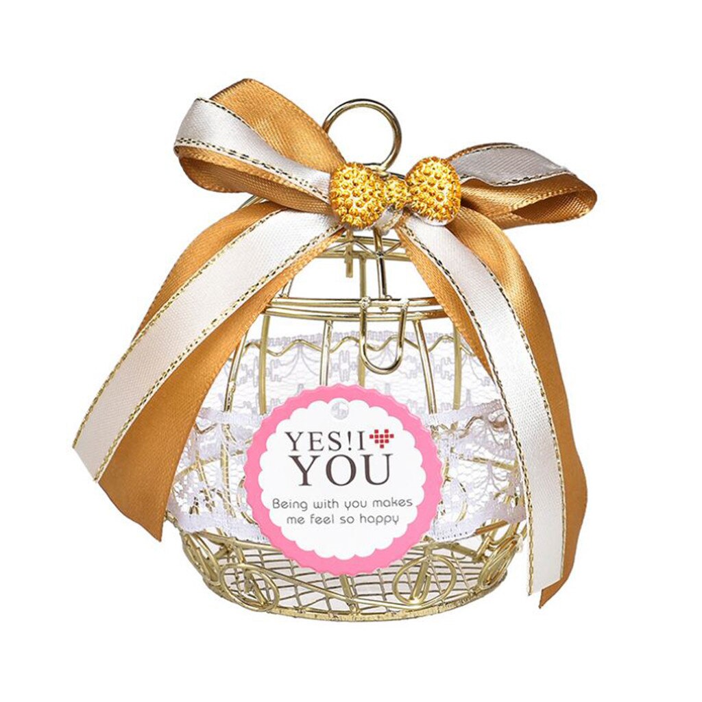 Bird Cage Candy Box Hollow Bird Cage Wedding Party Box Container Tinplate Candy Chocolate Boxes #82338
