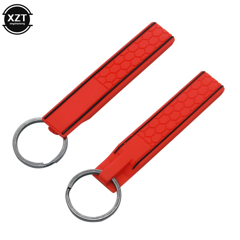 LLavero de goma suave con forma de tiras, forVW forGTI para Volkswagen, estilismo de coche,: Red forGTI