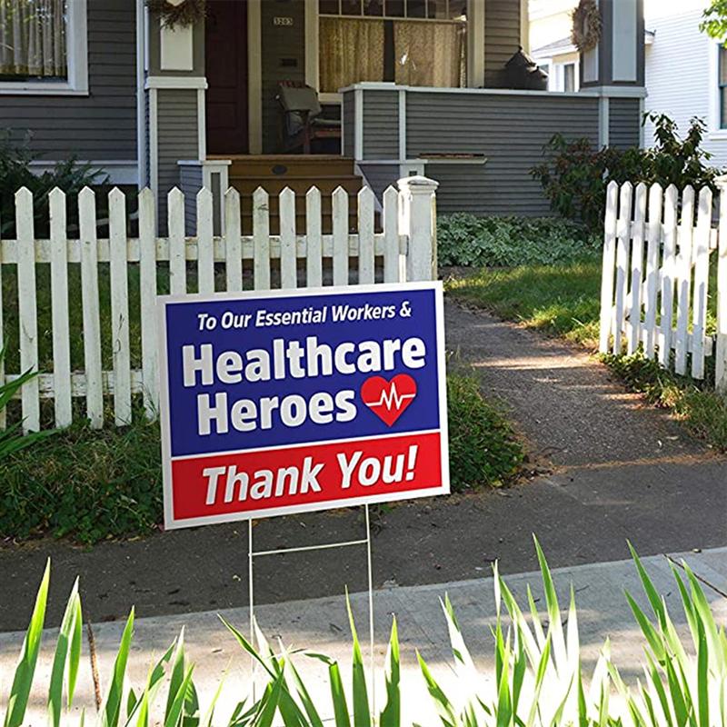 Healthcare Worker Hero Sticker Lawn Sign Gardening Sign Display Rack Sticker Thank You Essential Employees Sticker