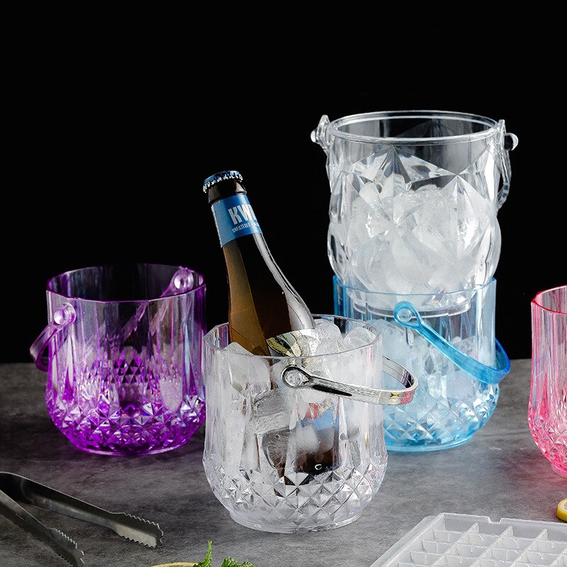 Acrylic Ice Bucket Bar KTV Plastic Ice Bucket Transparent Diamond Ice Bucket Champagne Bucket Beer Bucket