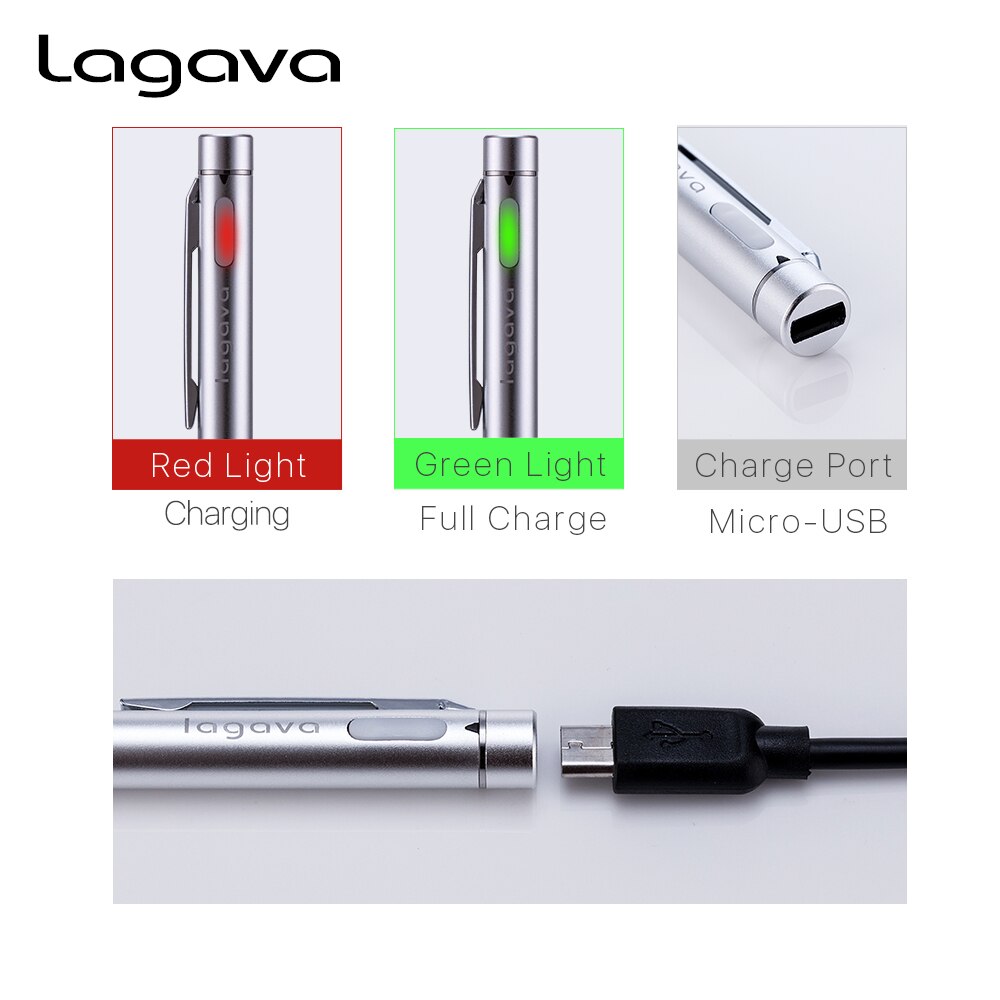 Lagava universele actieve styluspen, capacitieve tablet-touchpen met 1.45mm- puntspunt voor ipad 12.9 schetsen en tekenen
