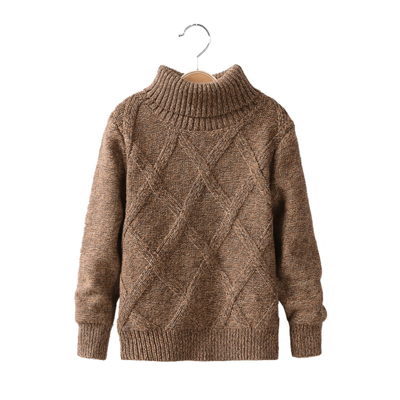 Suéter de cuello alto para niños, cárdigan de manga larga, cálido, uniforme escolar, invierno,