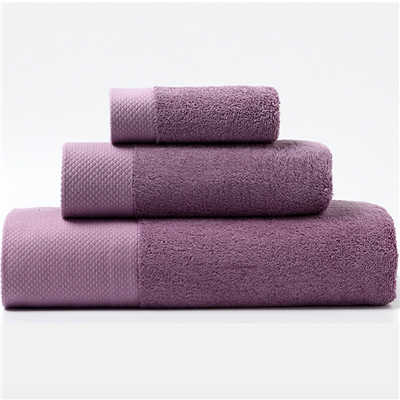 Juego de toallas de baño de lujo para adultos, 100% algodón, blanco, café, Morado, gris, toalla de rizo, paño de mano y cara: Purple / 40x80cm Face Towel