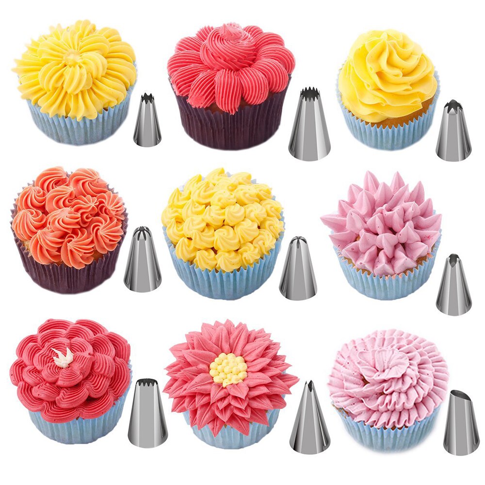 27Pcs Rvs Cake Decorating Tip Pipping Nozzles Pastry Russische Nozzle Tips Voor Zoetwaren Tools Decor Tip Cake Tool
