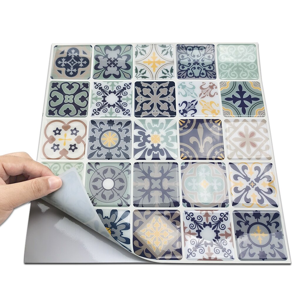 Fancy tiles Morocco Peel and Stick Backsplash Tile 12x12 Inch Self Adhesive Wall Sticker Kitchen