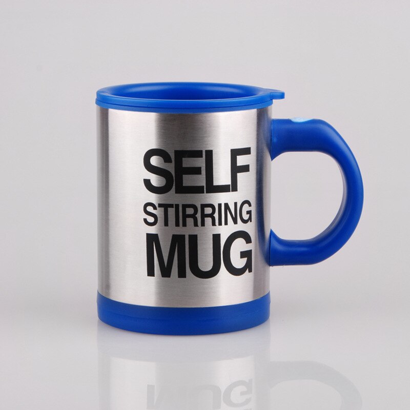 400 ML Self Stirring Mug Double Insulated Automatic Electric Coffee Cups Tea Milk Mixing Drinking Cup with Lid for Office Home: blue