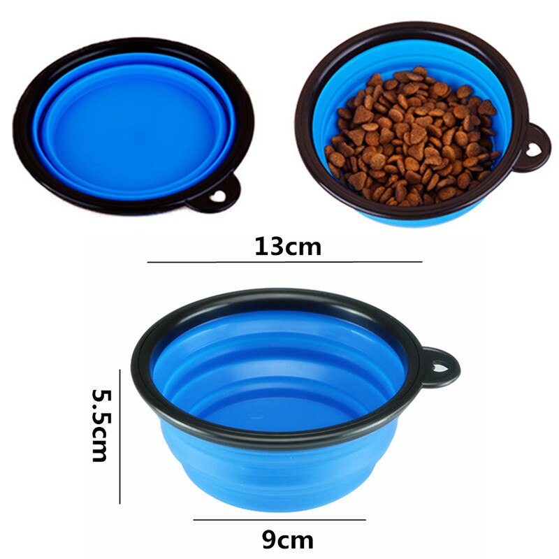 Tazón de silicona plegable para perros y mascotas, recipiente de comida para perros de viaje al aire libre, tazón portátil para mascotas, plato alimentador para mascotas, tazón para agua potable