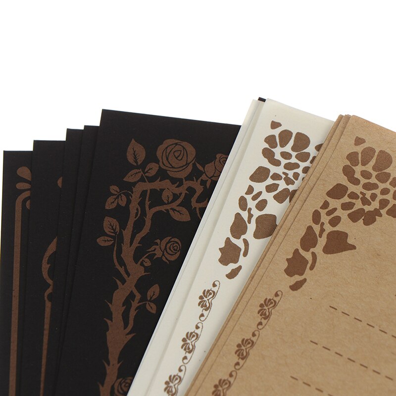 Juego de 8 hojas de papel de escritura Estilo Vintage europeo, Papel Kraft con letras de buena , material de papelería para cultura, suministros escolares de oficina