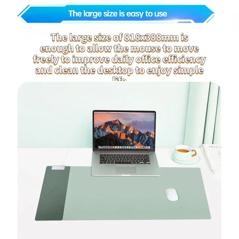 Mouse PadPure Colour PU MaterialSlim DesignWireless Fast ChargingDesk PadSuitable for All Styles of Mobile PhonesKeyboard Pads