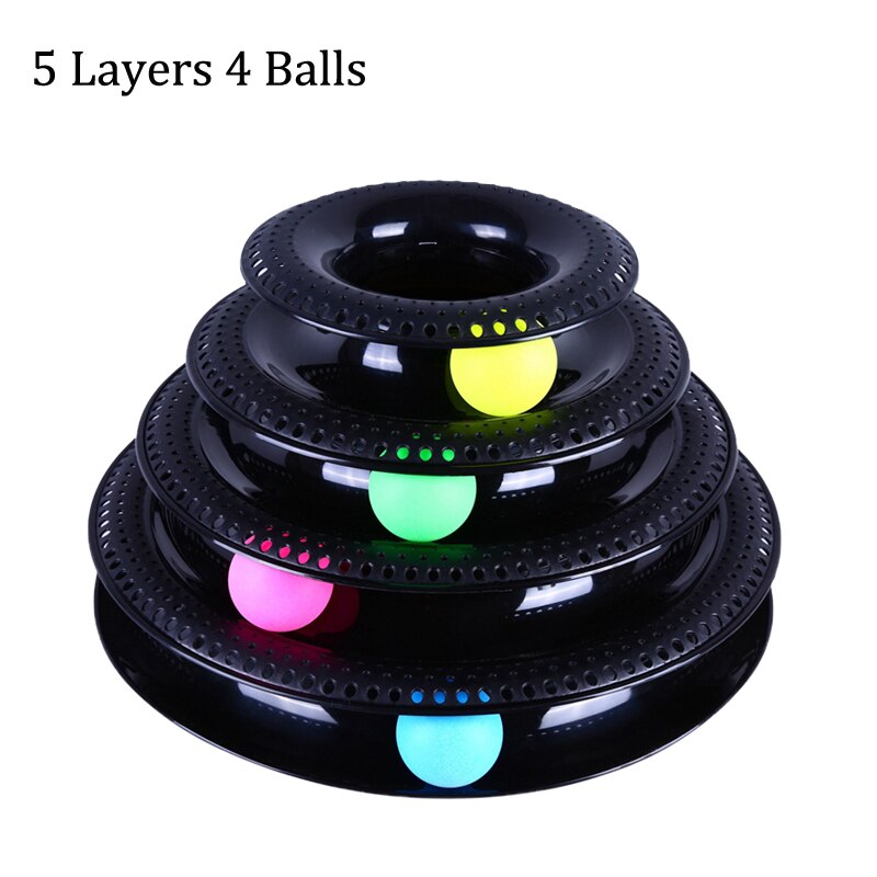 Cat Toy Pet Interactive Funny Track Cat Roller Toy 5 Layers Track Play Ball Cat Crazy Ball Disk Interactive Toy for IQ Traning: 01