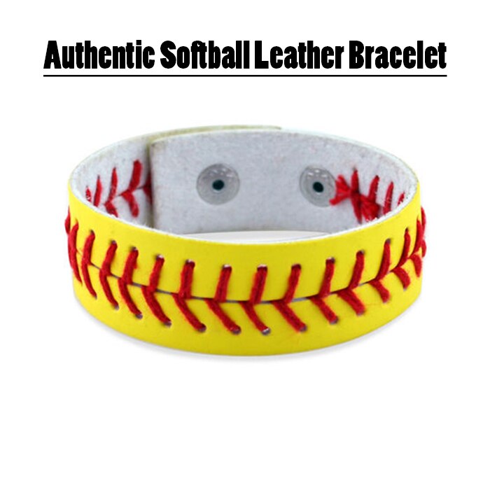 Leer Softball Armband Baseball Armband Voetbal Armband Sport en Polsband