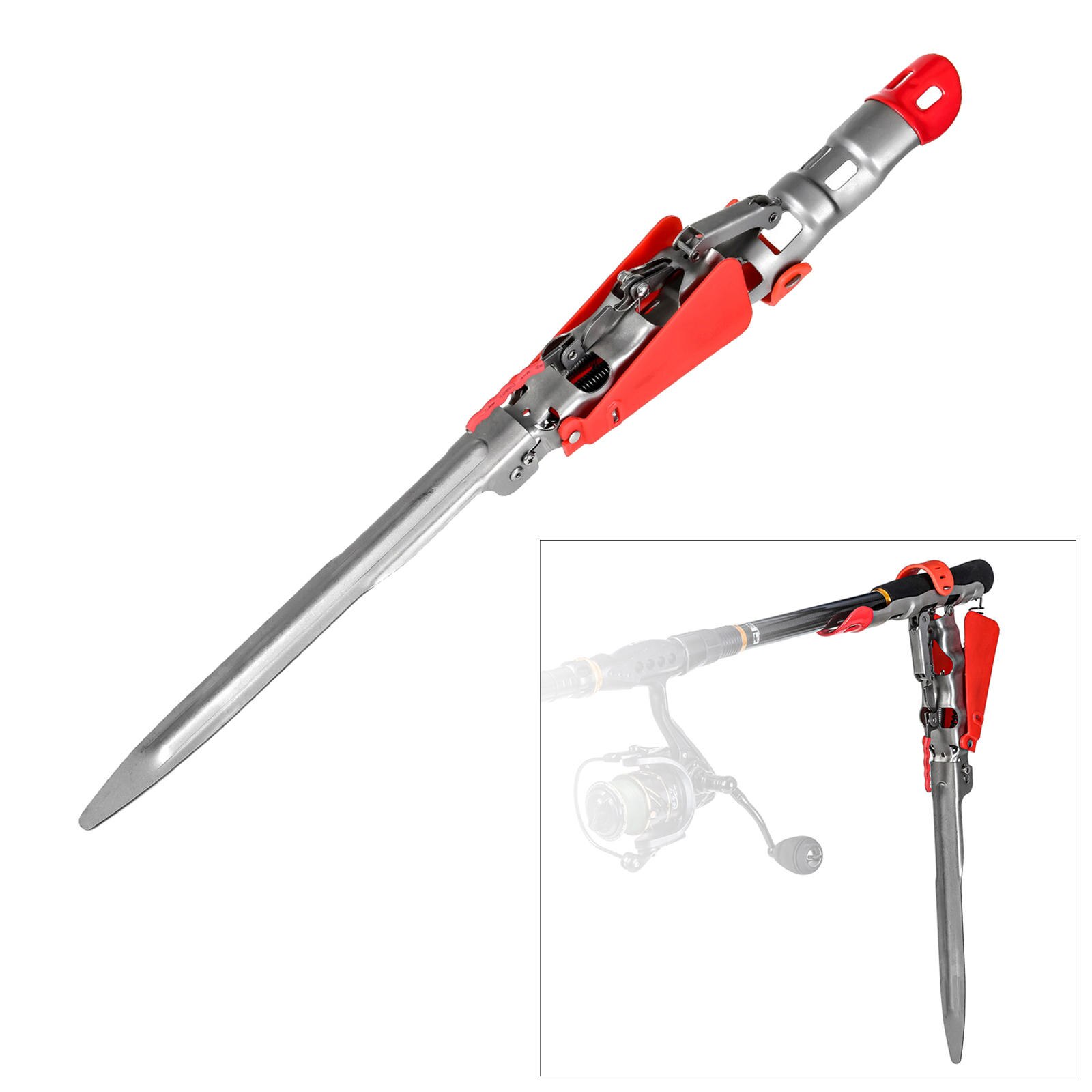 Automatic Spring Fishing Rod Holder Adjustable Sensitivity Fishing Bracket Folding Stainless Steel Auto Fish Catcher Rod Stand