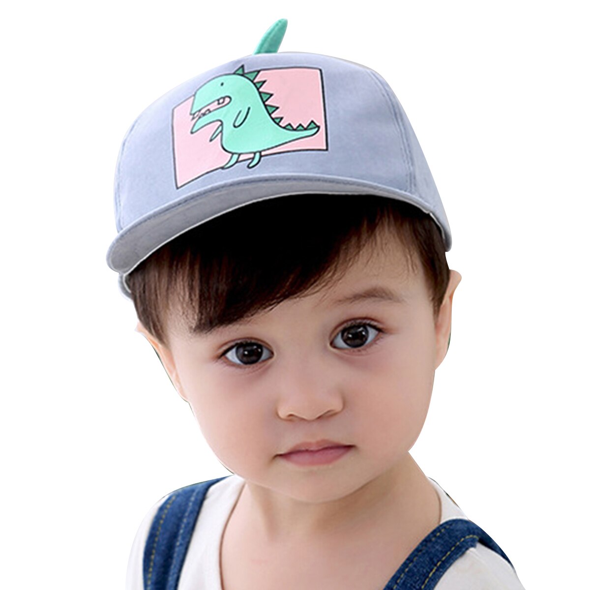 Sød dinosaur mønster børnehatte flade tegneserie børn baseball kasket fjeder baby justerbar bomuld kasket baby blød hat