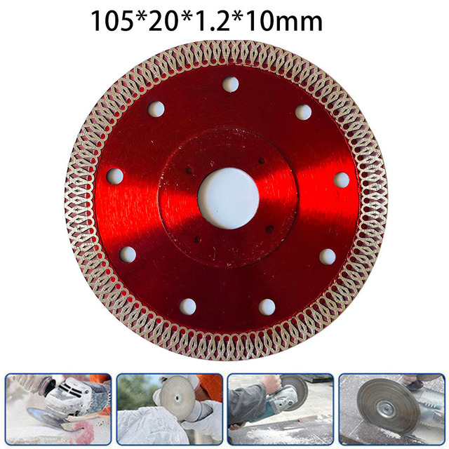 105/115/125mm diamant savklinge ultra-tynd sintret presset mesh turbo skæreskive til fliser keramisk granit marmor: 105mm