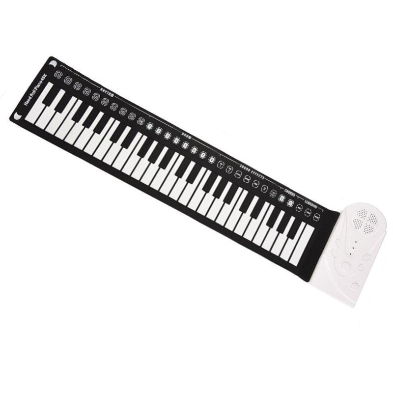 49 näppäintä taitettava joustava piano usb midi ulostulo silikoni joustava näppäimistö elektroniset pianot aloittelija väline: Valkoinen