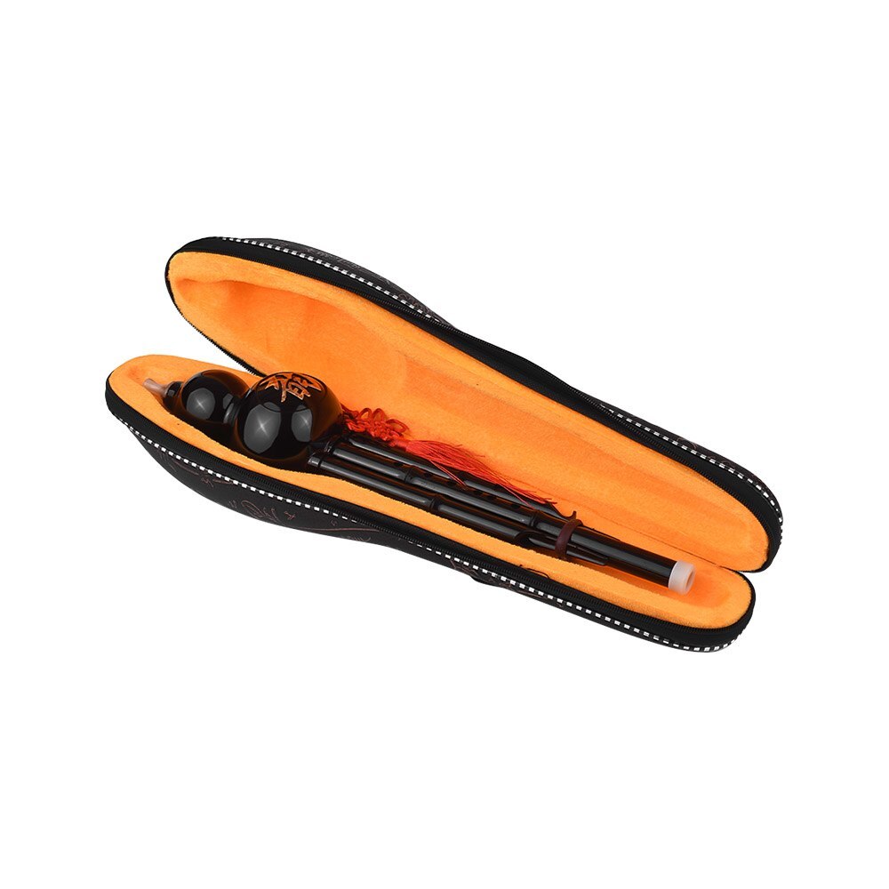 Instrumento tradicional chino Hulusi Cucurbit flauta botella calabaza c-key Material de resina con nudo chino funda de transporte