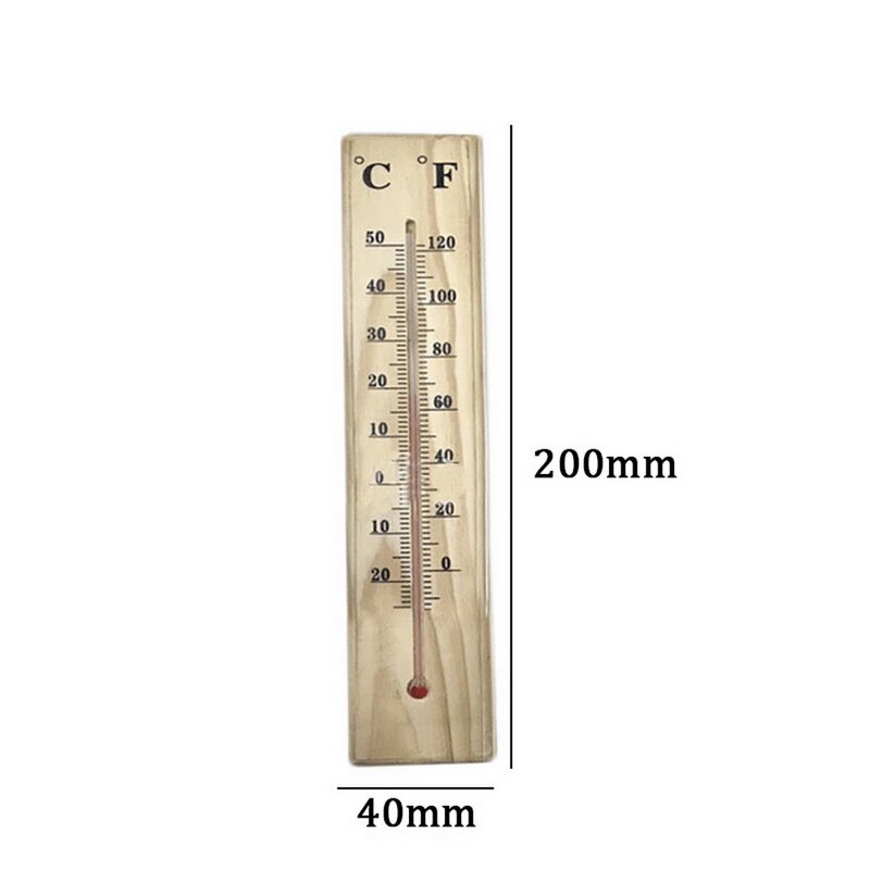 Vertical Thermometer Wooden Wall Temperature Gauge Monitor Home Indoor Outdoor Hygrometer Thermometer Household Thermometer: Default Title
