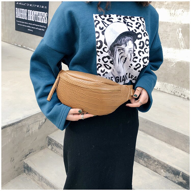 Stenen korrel eenvoudige heuptas multifunctionele borsttas damestas