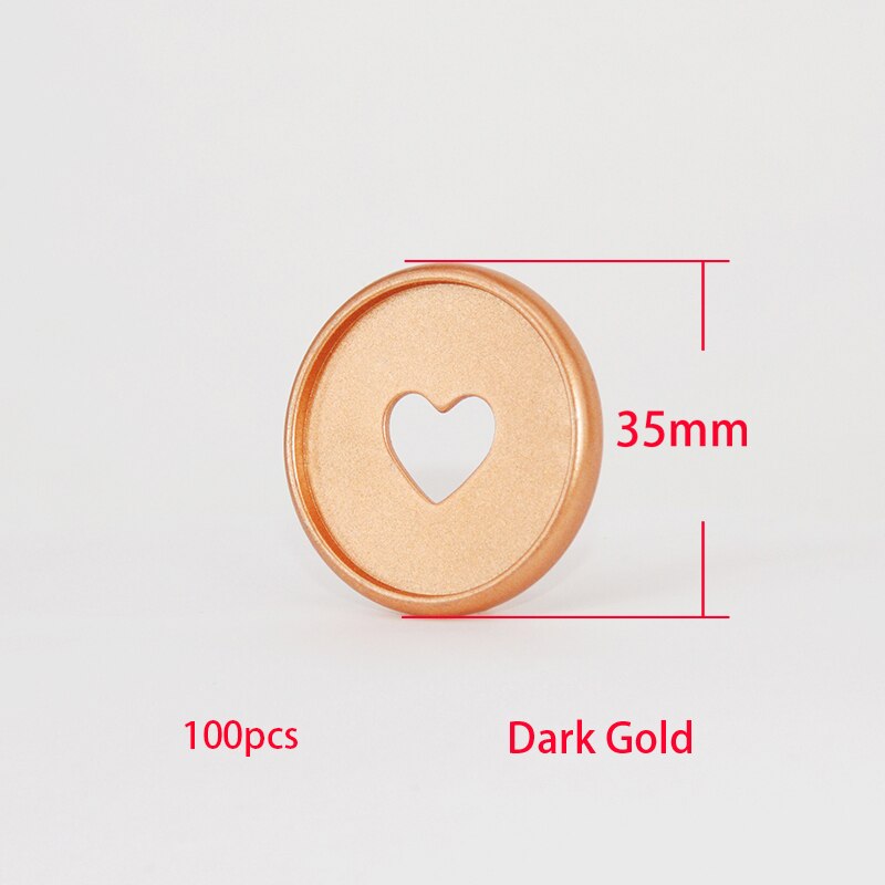 Discos de encuadernación para planificador de setas, anillas para cuaderno, accesorios para álbum de recortes, suministros escolares, 35mm, 100 Uds.: Dark Gold-100pcs