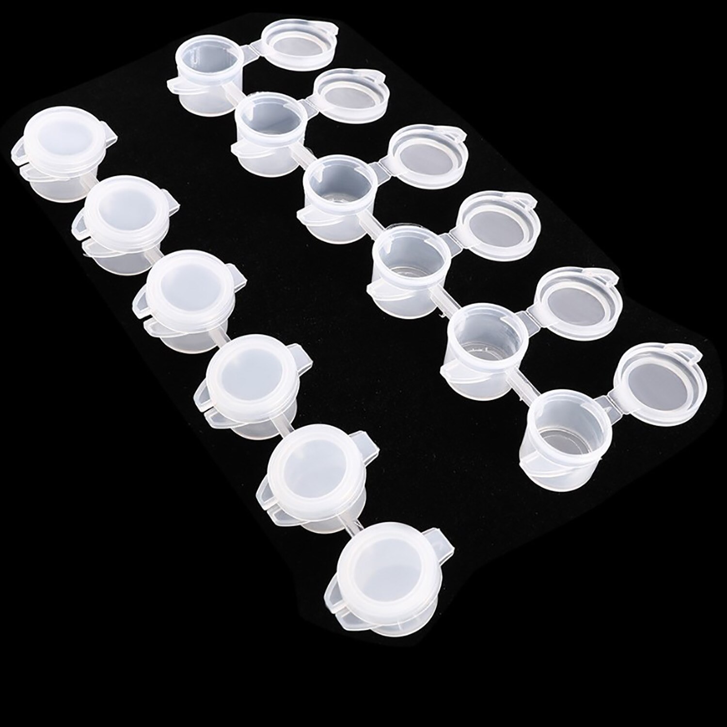 10 Strips 60 Pots Empty Paint Strips Mini Paint Box Arts Crafts Plastic Storage Containers Pigment Container Drawing Accessories