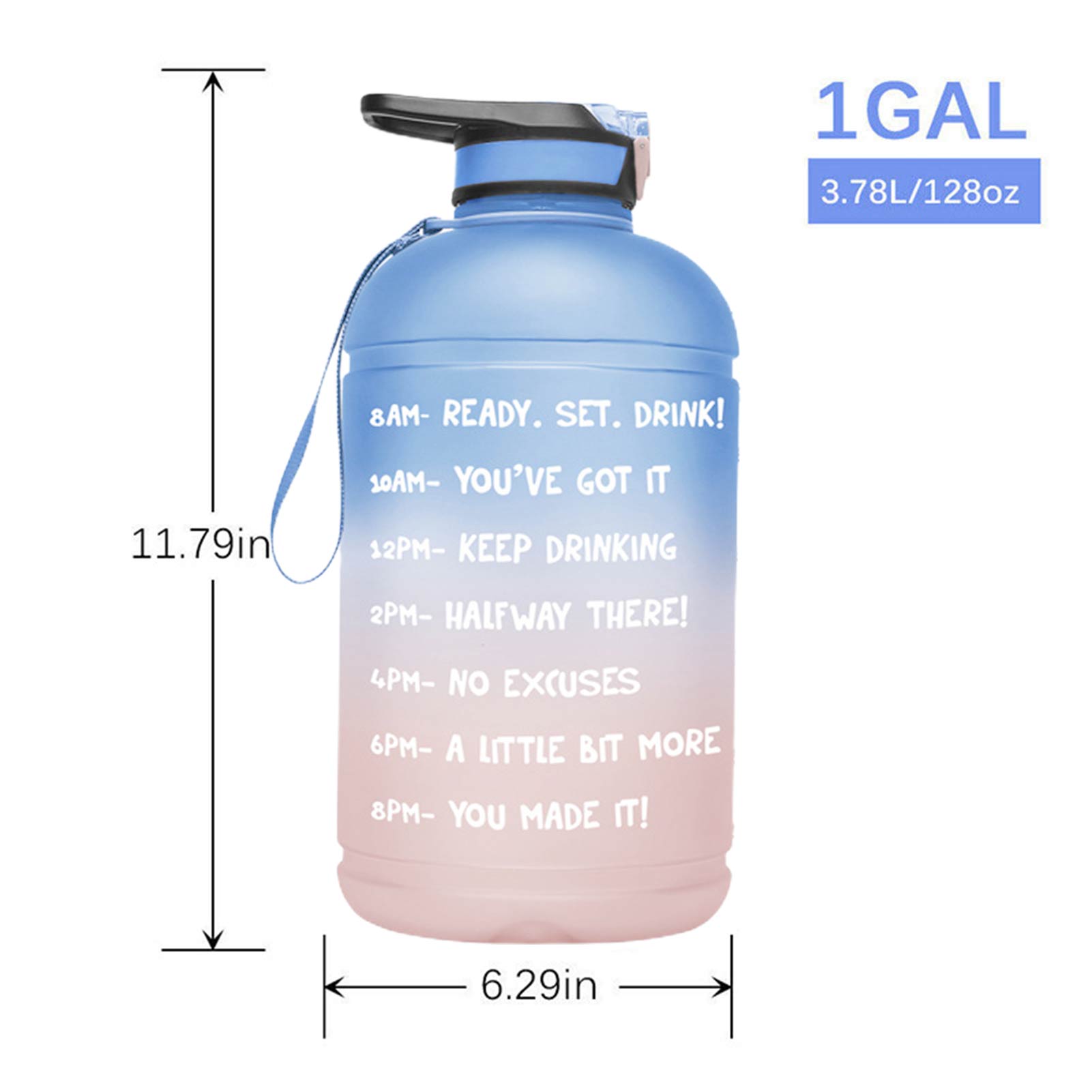 Water Fles 1 Gallon 3.78L Met Stro Plastic Grote Capaciteit Gym Fitness Sport Fles Bpa Gratis Voor Camping Wandelen