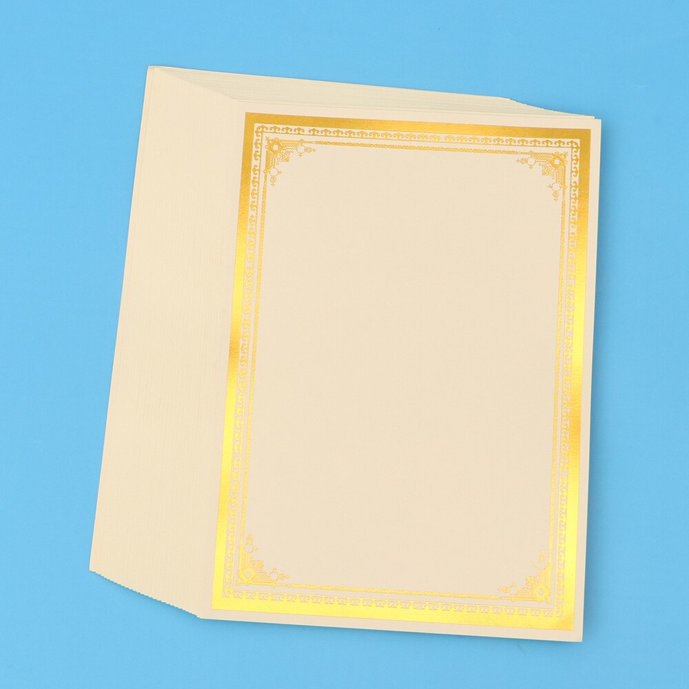 30Stck vergeben Zertifikat Papier leer A4 Papier Diplom Zertifikat Papier für Abschluss Zeremonie Büro Schule (250g Gold folie)