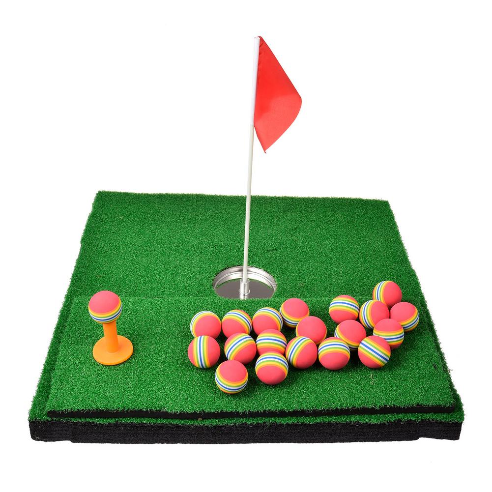EPE Floating Green Golf Mat Water Pool Flag Driving Artificial Turf Pool Golf Game Set Floating Golf Green w/ Other Accessories: 1 hole