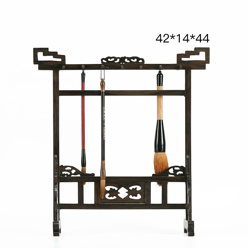 Solid Rose Hout Grote-size Kalligrafieborstel Houder Antieke Stijl Traditionele Schilderen Schrijven Pen Houder Wenge Borstel Rack: Black