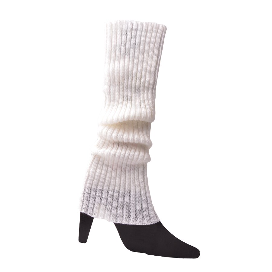 Women Boot Cuffs Leg Warmers Knit Leg Stockings Striped Long Boot Thigh High Stockings Knitted The Knee Socks Arcylic Leg Warmer: White