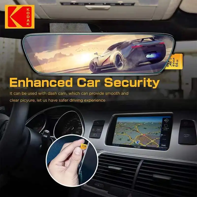 Original KODAK MicroSD Card C10 Memory Card 32GB 64GB Class10 Memori TF Micro SD SDXC 128GB 256GB 512GB A1 U3 V30 4K For Camera
